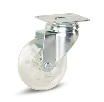 MESO Transparent möbelhjul med topplatta - 75mm - 100kg