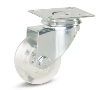 MESO Transparent möbelhjul med topplatta - 50mm - 50kg