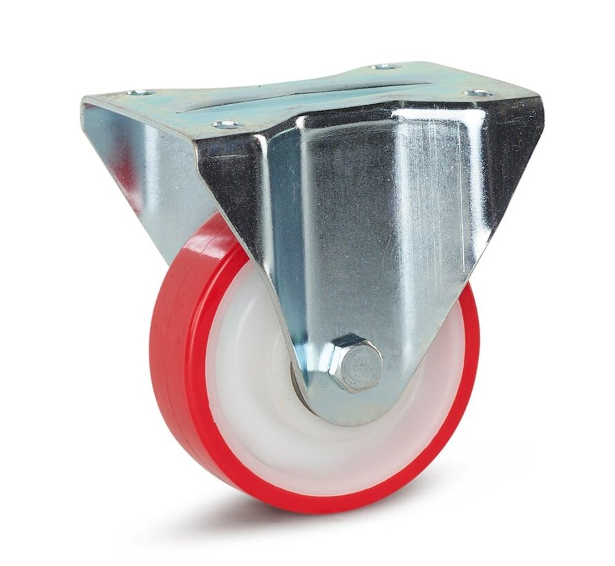 Fast länkhjul i PU - 125 mm - 270 kg