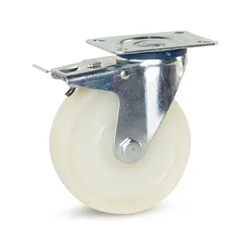 MESO Svängbart hjul i nylon bromsat med topplatta - 125 mm - 250 kg