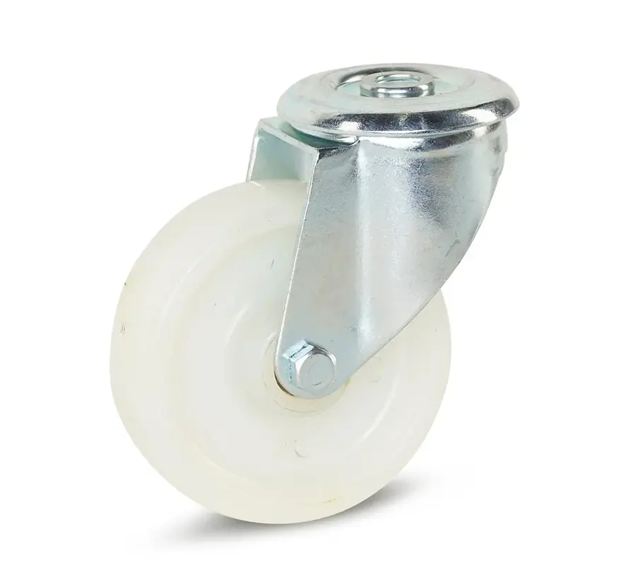 Länkhjul i nylon med centralt hål - 100 mm - 200 kg