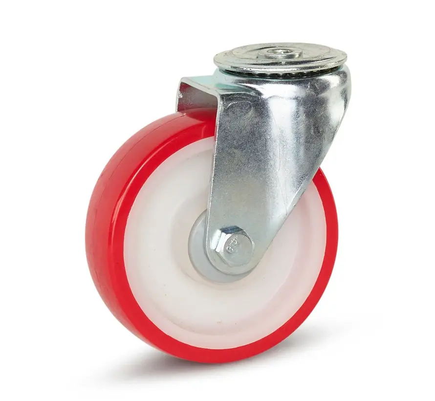 PU länkhjul med mitthål - 100 mm - 180 kg