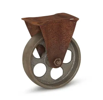 MESO Vintage Retro Design silverfärgat fast länkhjul - Gjutjärn - 125mm - 100kg