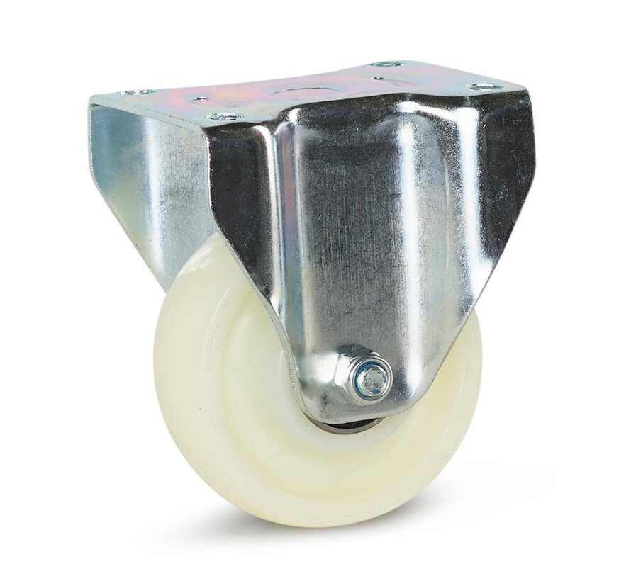 Fast länkhjul i nylon för tunga fordon - 125 mm - 550 kg