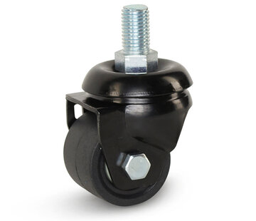 MESO Gängat länkhjul i svart nylon för tung användning - 75 mm - 600 kg