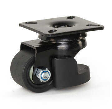 MESO Svårt svängbart hjul i svart nylon med topplatta - 50 mm - 150 kg