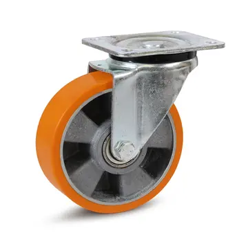 PU-lastrullhjul med topplatta - 160 mm - 700 kg - D-serien
