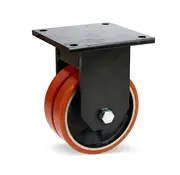 MESO Dubbla PU extra tunga fasta hjul - 200 mm - 2200 kg