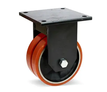 MESO Dubbla PU extra tunga fasta hjul - 200 mm - 2200 kg