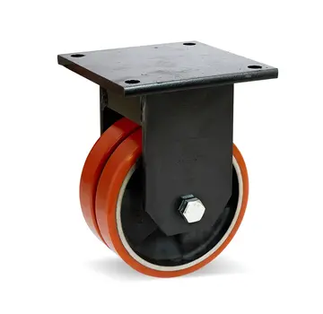 MESO Dubbla PU extra tunga fasta hjul - 200 mm - 2200 kg