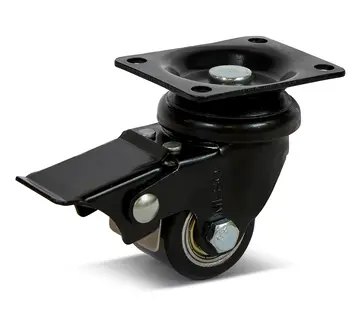 MESO PU länkhjul bromsat med topplatta - 35mm - 100kg