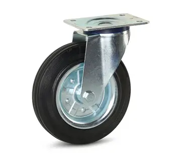 MESO Länkhjul av gummi med topplatta - 200 mm - 250 kg