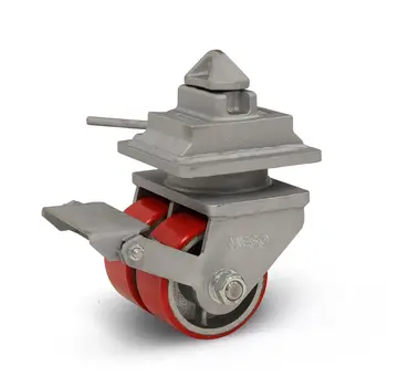 MESO Bromsat containerhjul med topplatta - ISO -150mm - 1800kg