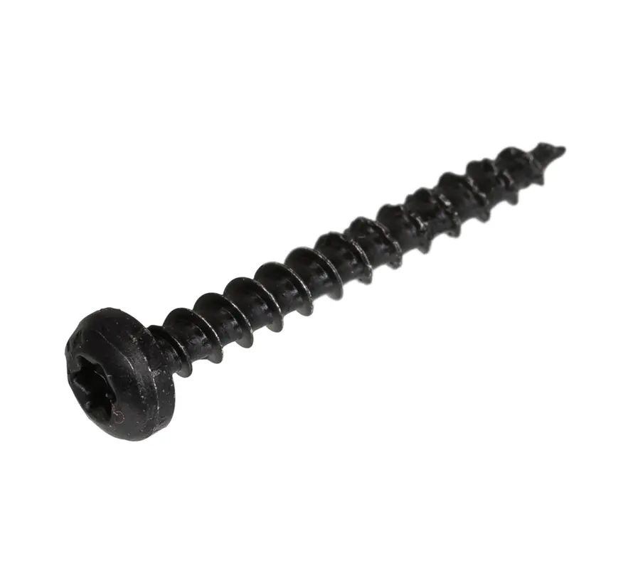 Blackline - Wkręty do płyt wiórowych - Łeb cylindryczny Torx 10 - 3,5 x 16 mm - Gwint pełny - Czarny (100 szt.)