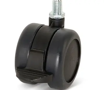 Kółko meblowe premium, 60mm, PU z hamulcem i gwintowanym trzpieniem 10x15mm