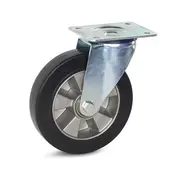 MESO Zestaw kołowy skrętny z bieżnikiem z elastycznej gumy w kolorze czarnym 200 mm - 450 kg