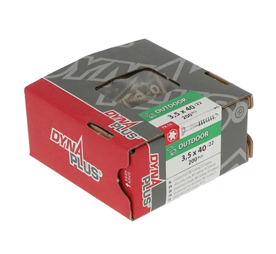 Dynaplus - Śruby do listew przyszybowych - Torx - 3,5 x 40 mm - powlekane AR (200 sztuk)