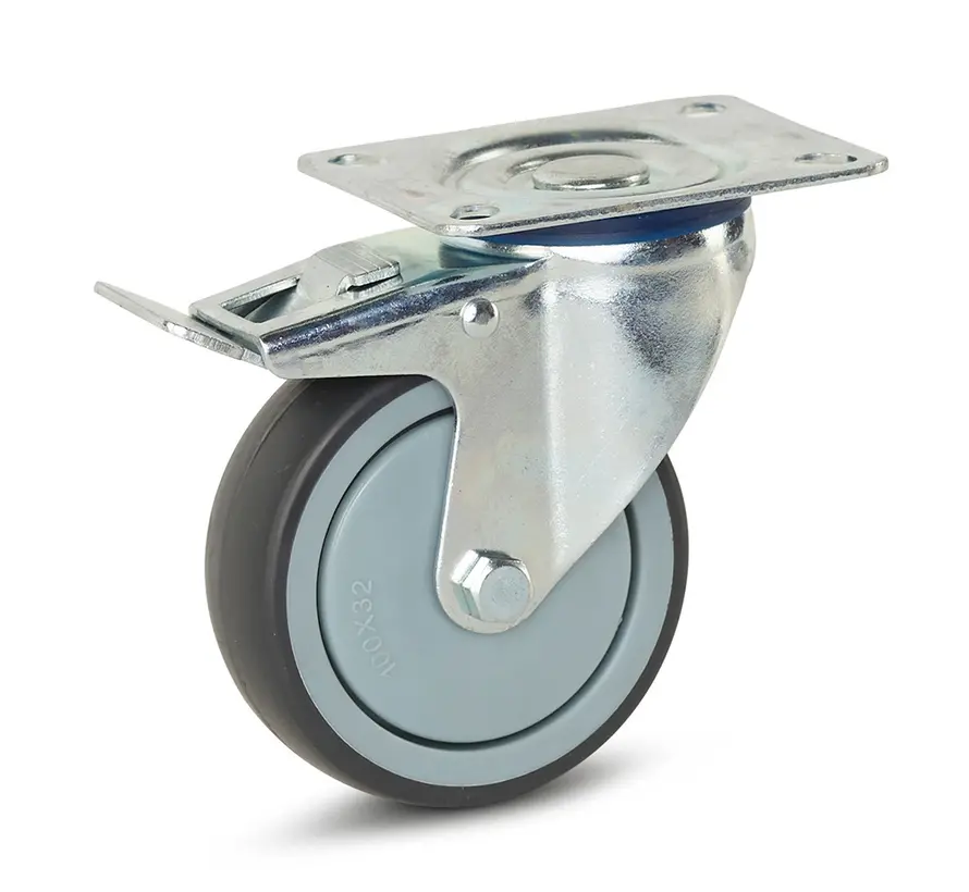 Zestaw kołowy urządzenia skrętny z hamulcem, 100 mm - A4-100