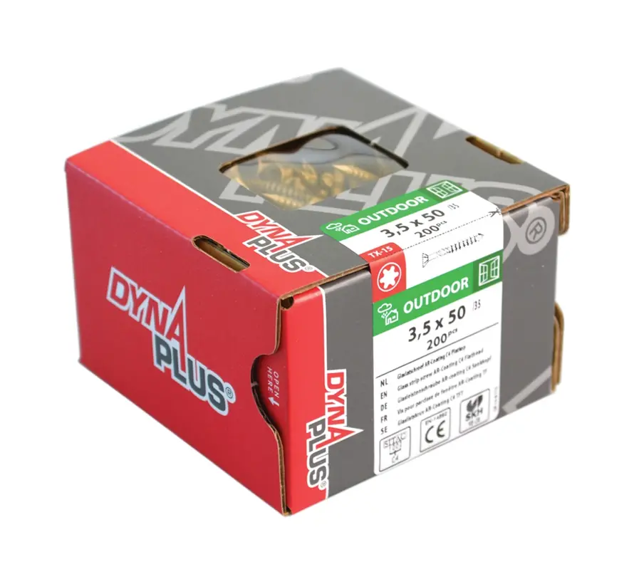 Dynaplus - Śruby do listew przyszybowych - Torx - 3,5 x 50 mm - powlekane AR (200 sztuk)