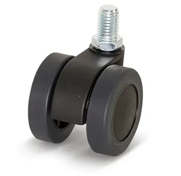 Kółko meblowe Premium, 42 mm, PU z trzpieniem gwintowanym 10x15 mm