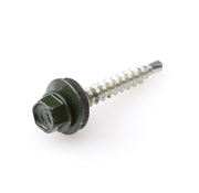 Dak & Gevel Dach i fasada - Wkręty do płyt profilowanych - 4,8 x 35 mm - Ocynkowane - Złoty gwint - Zielone (200 szt.)