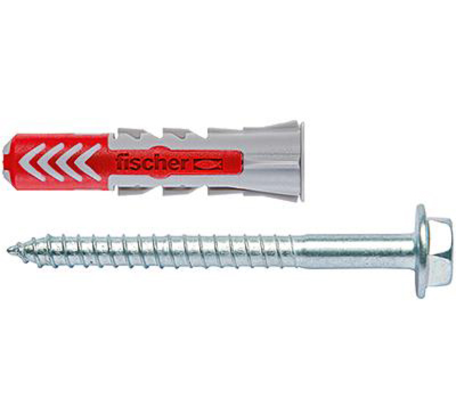 Fischer - DuoPower S - Uniwersalna wtyczka - 12 x 60 mm - Zawiera śruby (10 sztuk)