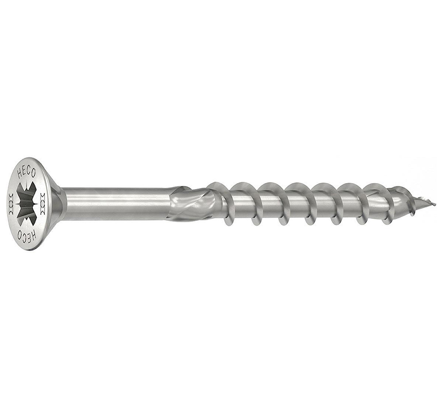 Heco Topix-Plus - Śruby nierdzewne A2 - Łeb stożkowy Hecodrive - 6 x 120 mm - Gwint częściowy (100 sztuk)