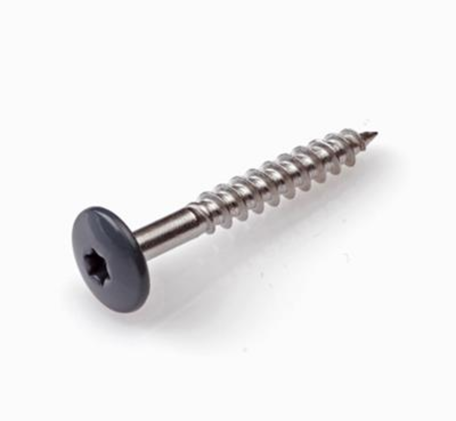 Śruby do montażu paneli Trespa - Torx 20 - 4.8x25mm - Stal nierdzewna - Gwint częściowy - Czarny RAL 9005 (100 szt.)