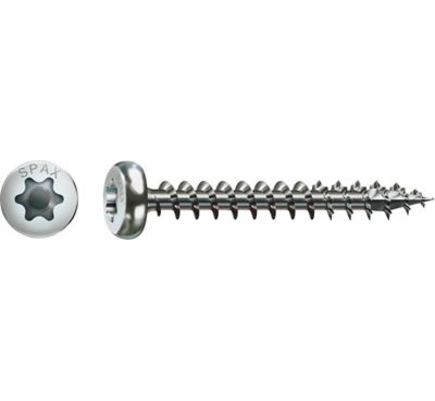 Spax - Wkręty do płyt wiórowych - Łeb cylindryczny Torx 10 - 3 x 20 mm - Pełny gwint - WIROX (200 sztuk)