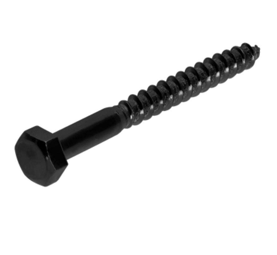 Blackline - Śruby gwintowane do drewna - DIN603 - M8 x 30mm - Czarne (25 sztuk)