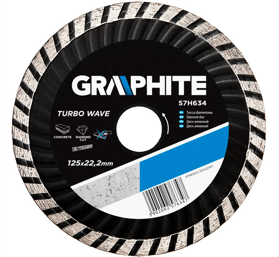 Graphite - Turbo Wave - tarcza diamentowa - 125x22.2x6.0x2.6mm