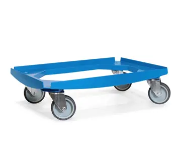 MESO MESO - Wózek transportowy - Platforma rolkowa ABS - Niebieski - Powierzchnia ładunkowa 600 x 400 mm - 4 kółka skrętne TPR - 100 mm - 250 kg