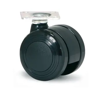 MESO Kółko meblowe 50 mm PU podwójne miękkie z płytką 38x38 mm