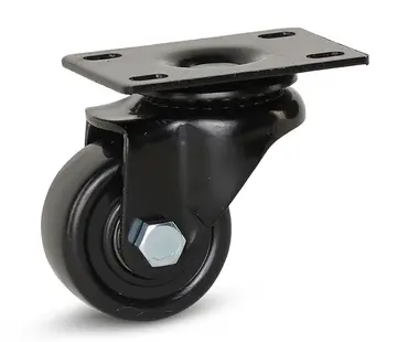 MESO Czarne nylonowe kółko obrotowe z płytą górną - 50 mm - 150 kg