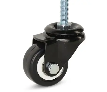 MESO Czarne kółko skrętne PU z gwintem - 50 mm - 60 kg