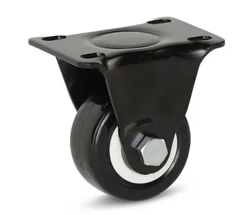 MESO Kółko stałe z czarnego PU - 50 mm - 60 kg