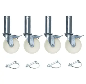 MESO Zestaw 4 nylonowych kółek do rusztowań – 125 mm – 120 kg