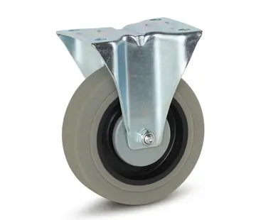 MESO Kółko stałe z szarej gumy - 125 mm - 180 kg