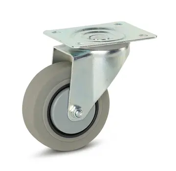 MESO Szare gumowe kółko z górną płytką - 100 mm - 150 kg