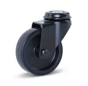 MESO Kółko meblowe obrotowe czarne z otworem centralnym - 75 mm - 60 kg