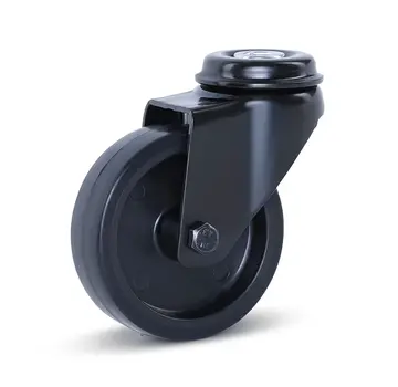 MESO Kółko meblowe obrotowe czarne z otworem centralnym - 75 mm - 60 kg