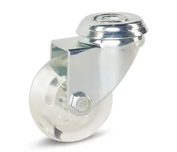 MESO Przezroczyste kółko meblowe z centralnym otworem - 50 mm - 50 kg