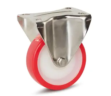 MESO Kółko stałe ze stali nierdzewnej PU - 100 mm - 180 kg