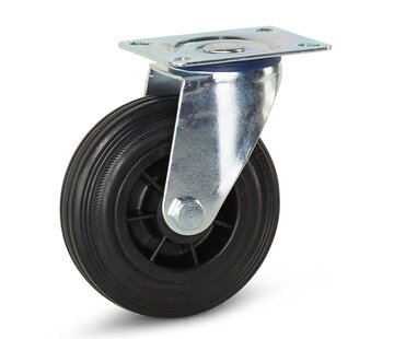 MESO Gumowe kółko obrotowe z płytą górną - 125 mm - 90 kg