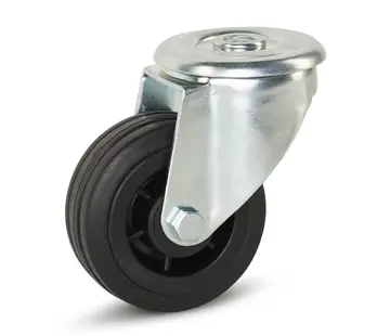 MESO Gumowe kółko obrotowe z centralnym otworem - 80 mm - 60 kg