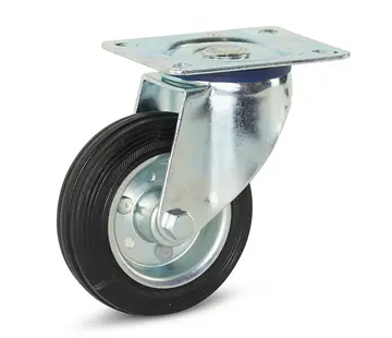 MESO Bezzapachowe gumowe kółko obrotowe z płytą górną - 100 mm - 75 kg