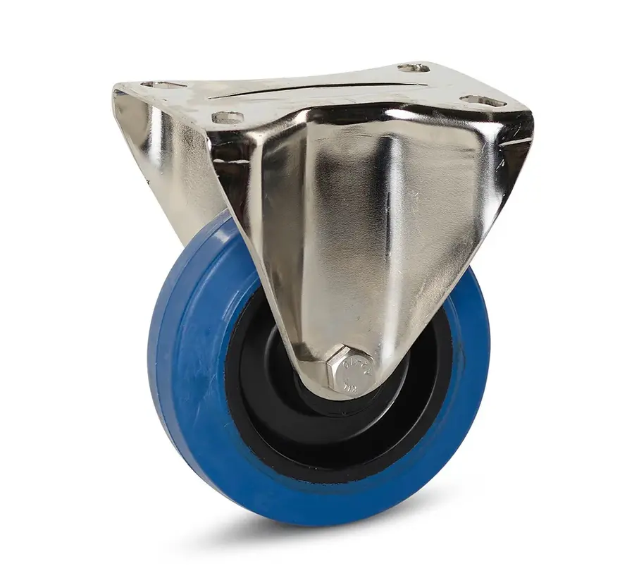 Kółko stałe z elastycznej gumy ze stali nierdzewnej - 100 mm - 100 kg