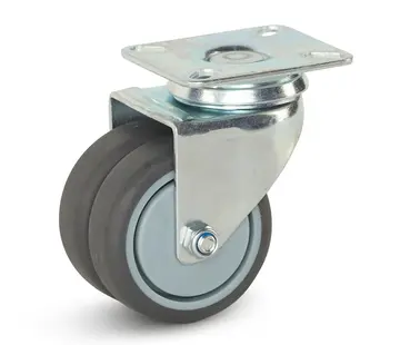 MESO Podwójne kółko skrętne z płytą górną - 75 mm - 150 kg