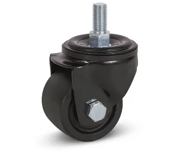 MESO Czarne nylonowe kółko obrotowe do dużych obciążeń z gwintem - 65 mm - 500 kg