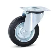 MESO Bezzapachowy gumowy zestaw kołowy skrętny z płytą górną - 160 mm - 200 kg
